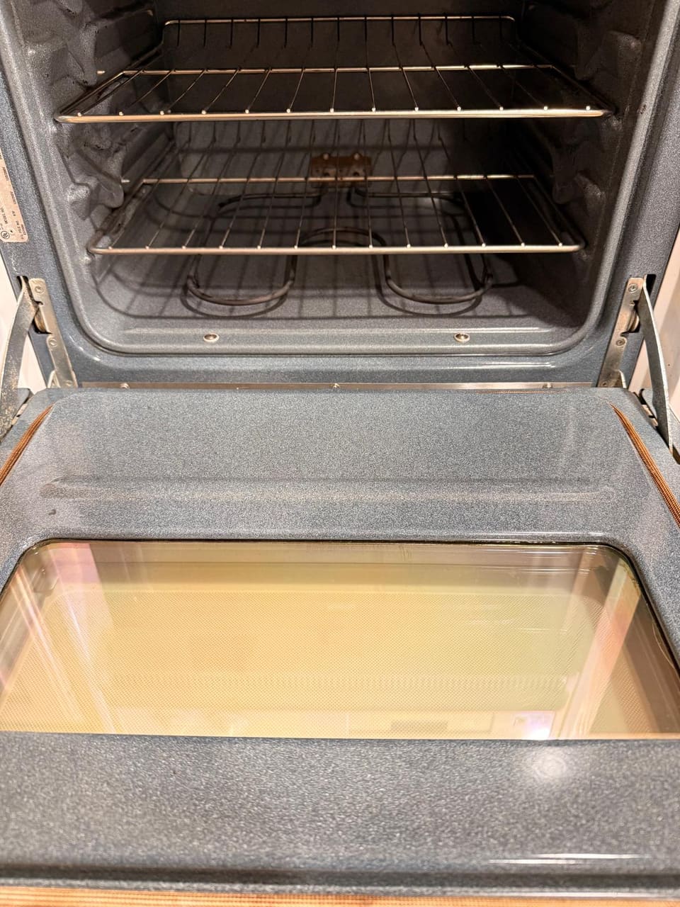 Oven interior after cleaning